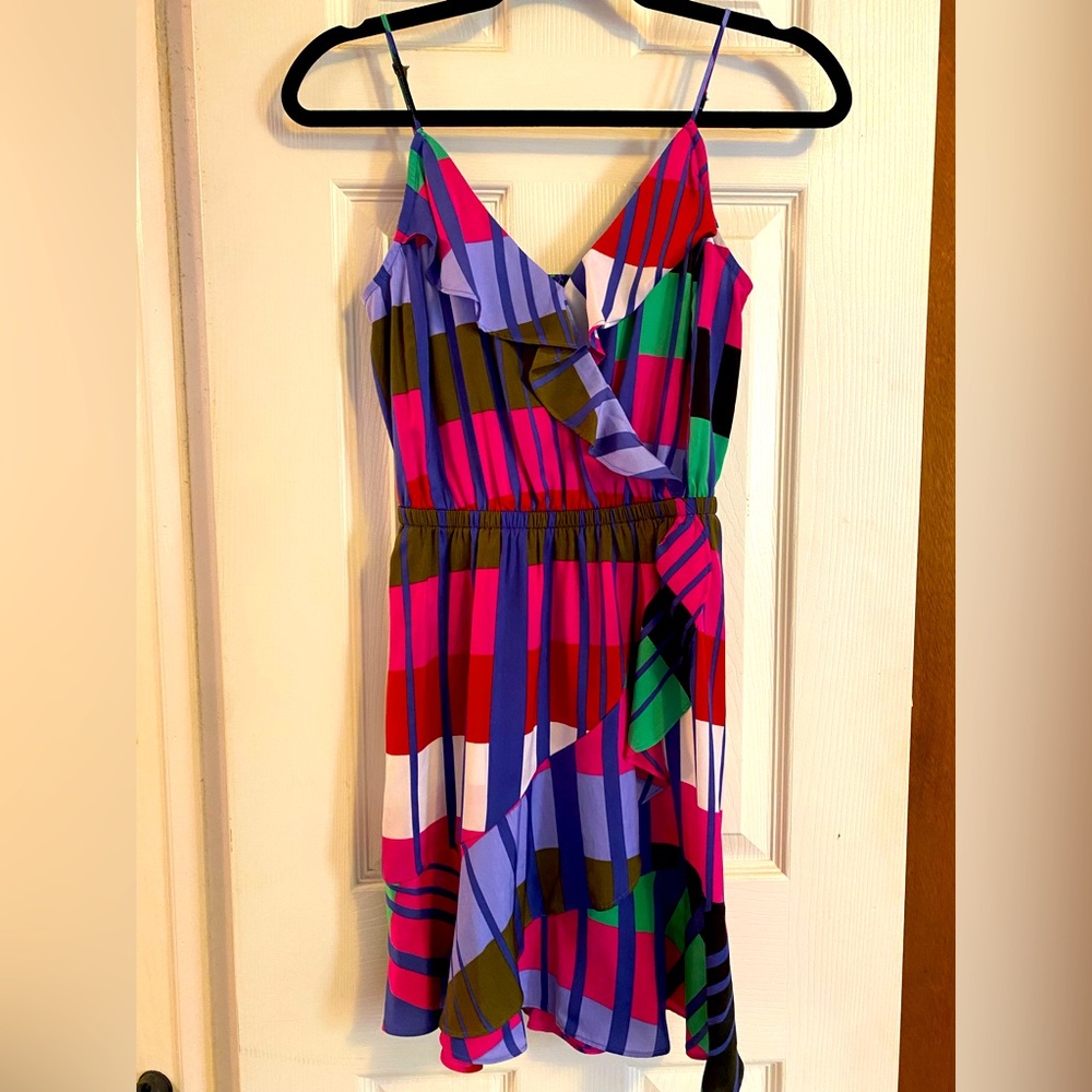 Express Multicolor Sleeveless Satin Mini Dress - Size XS